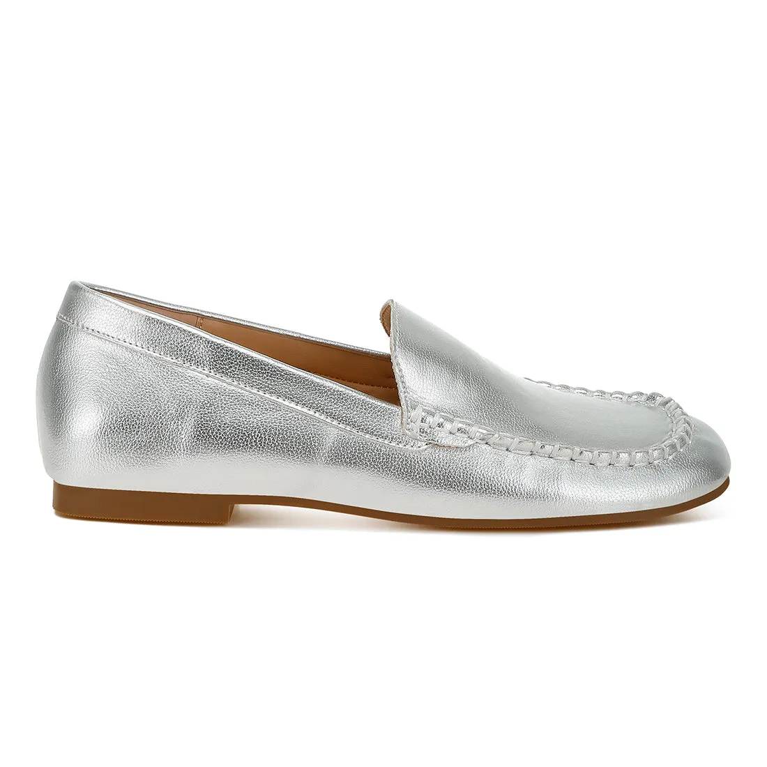 Metallic Pleather Loafers