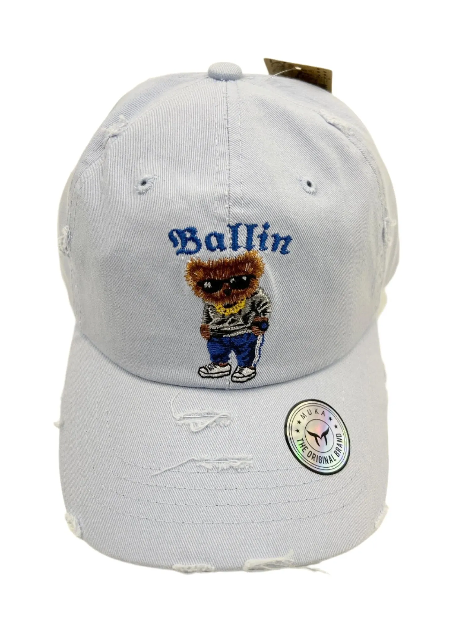Muka Ballin Bear Dad Hat (Powder Blue)