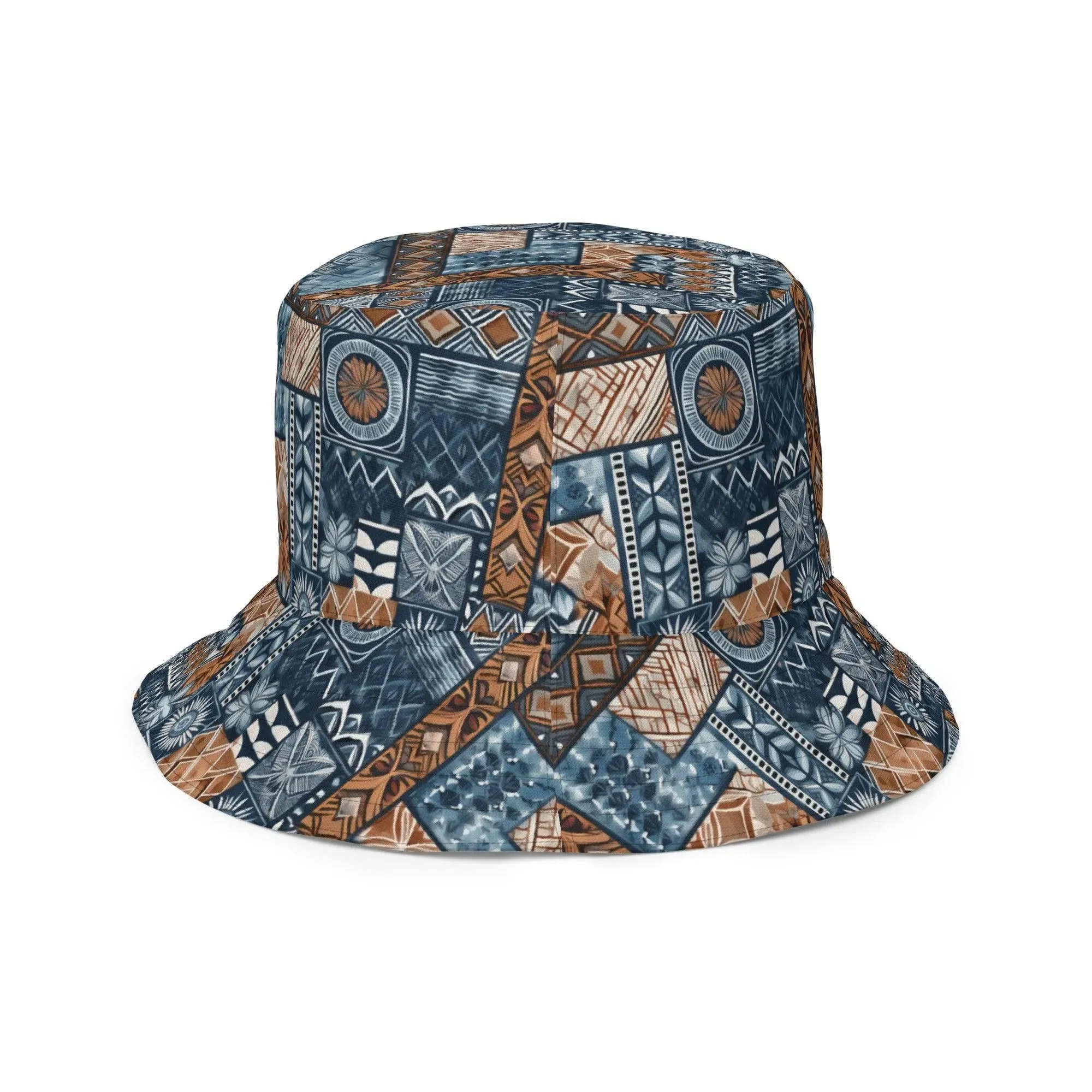 Pacific Islands Tapa Cloth Reversible Bucket Hat