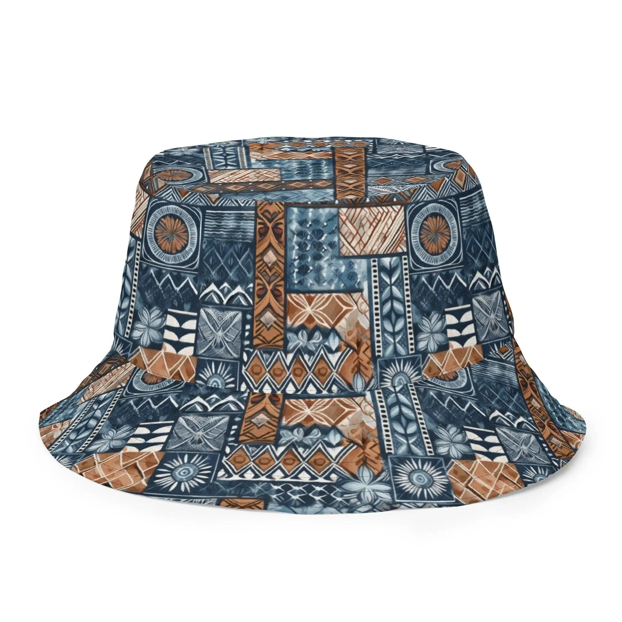Pacific Islands Tapa Cloth Reversible Bucket Hat