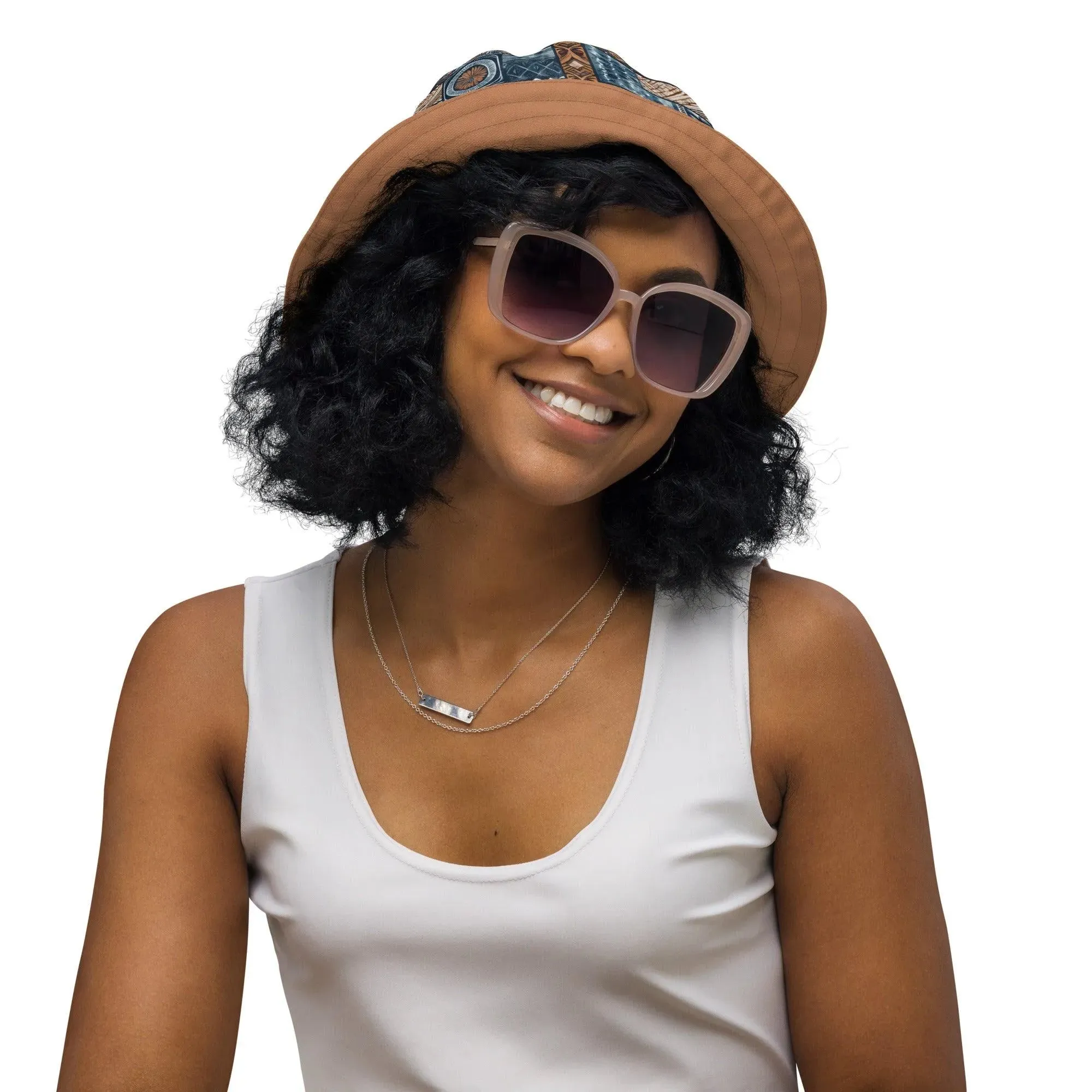 Pacific Islands Tapa Cloth Reversible Bucket Hat