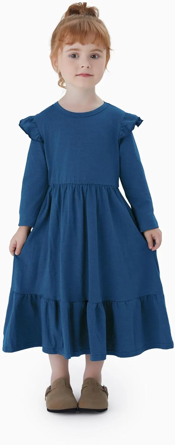 PATPAT Mommy and Me Long Sleeve Matching Dresses, Mother Daughter Cute Casual & Formal Outfits for Mom and Girls
