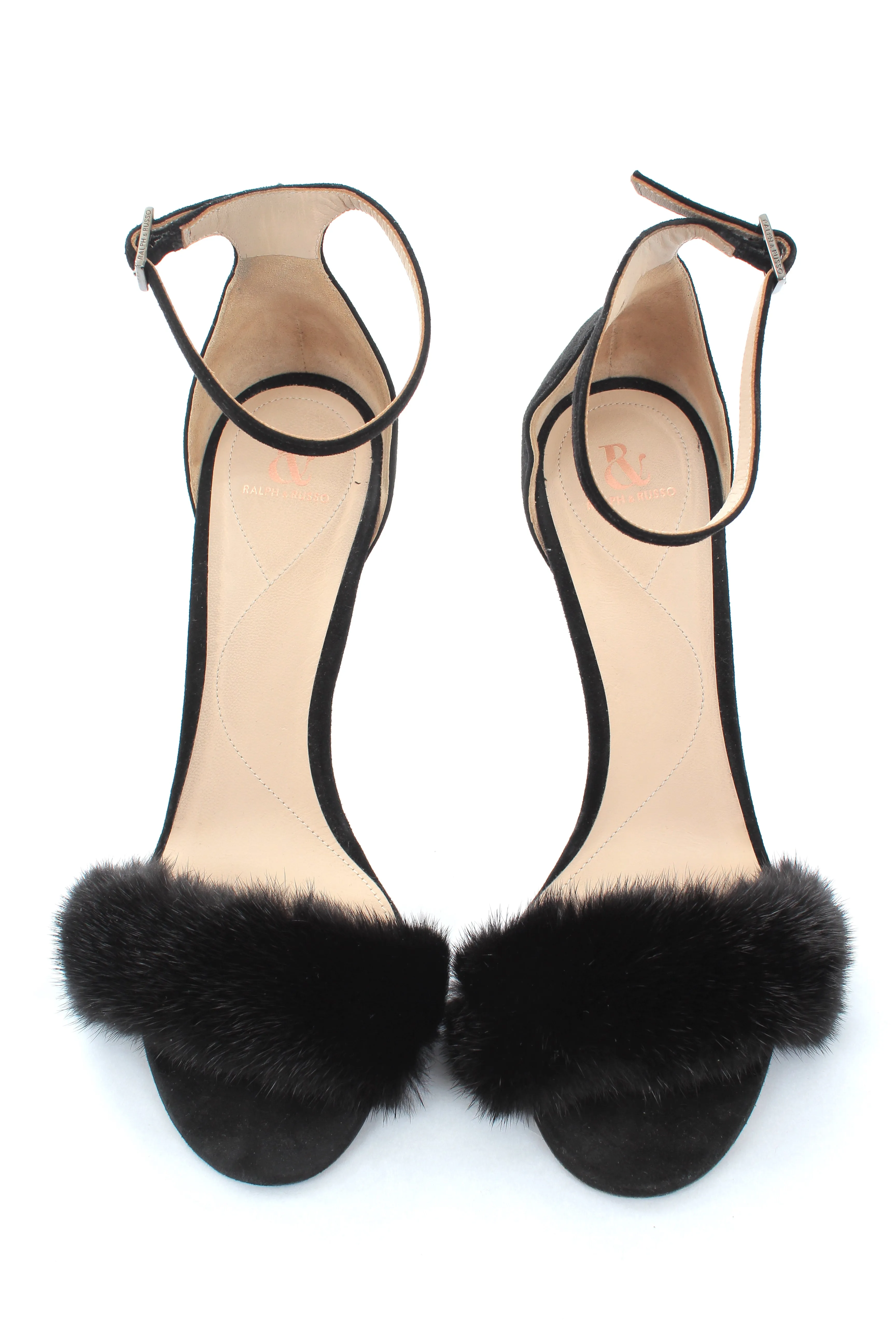 Ralph & Russo Mink and Suede Sandals