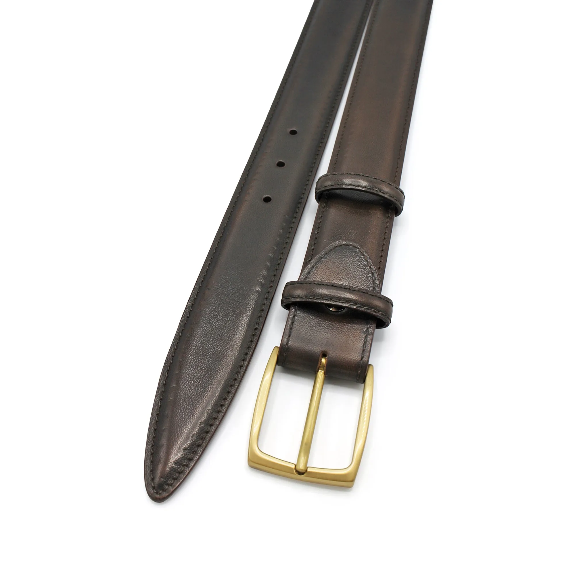 Rich Brown Hand Burnished 'Cagney' Belt