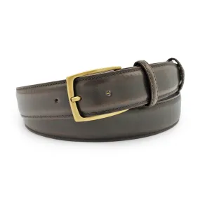 Rich Brown Hand Burnished 'Cagney' Belt