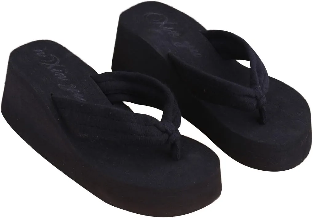 Sandals Summer Soft Ms. Wedge Sandals Thong Slippers Platform Slippers Beach