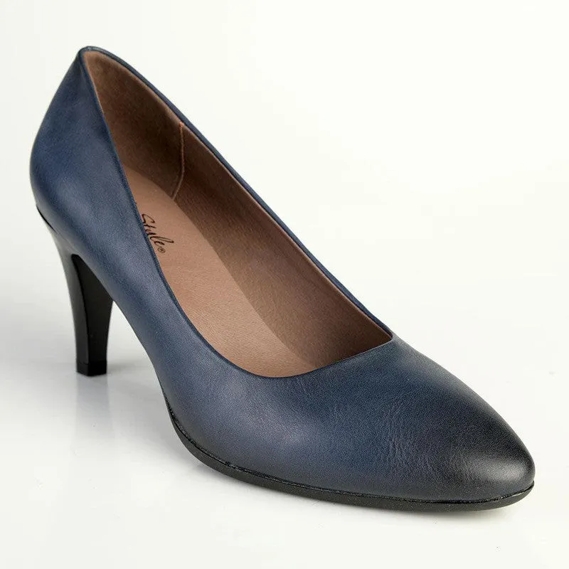 Soft Style Hush Puppies Neriah Patent Court Heel - Navy