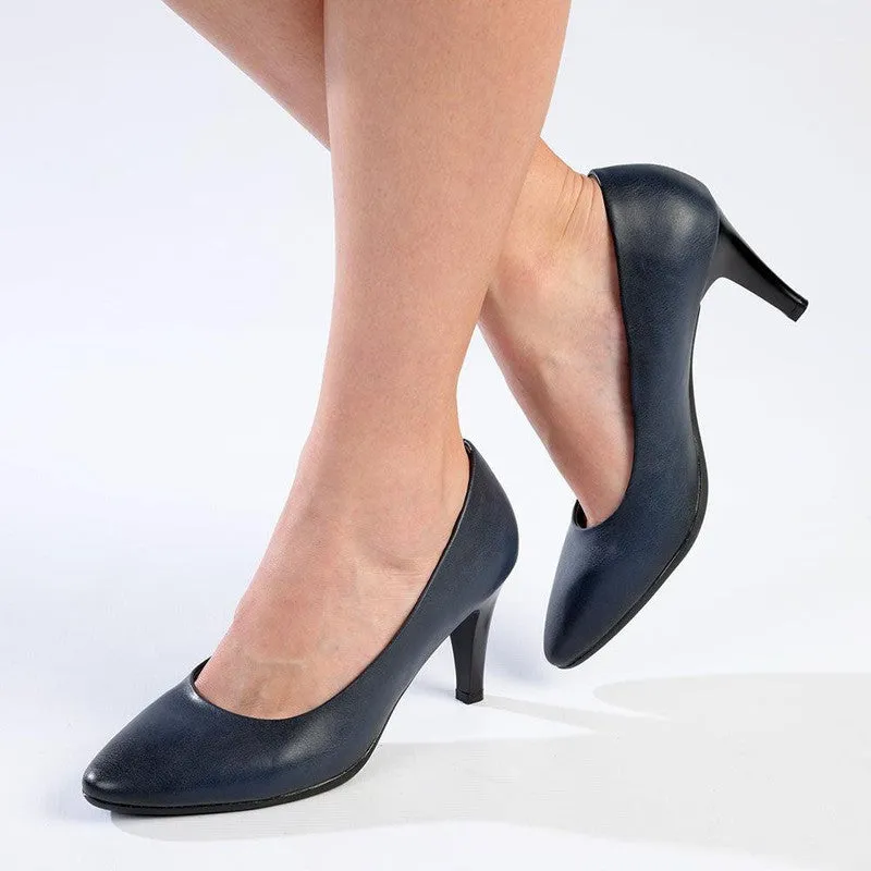 Soft Style Hush Puppies Neriah Patent Court Heel - Navy