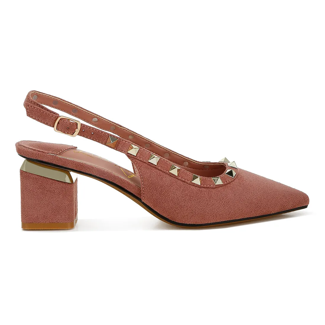 Stud Embellished Microfiber Sandals