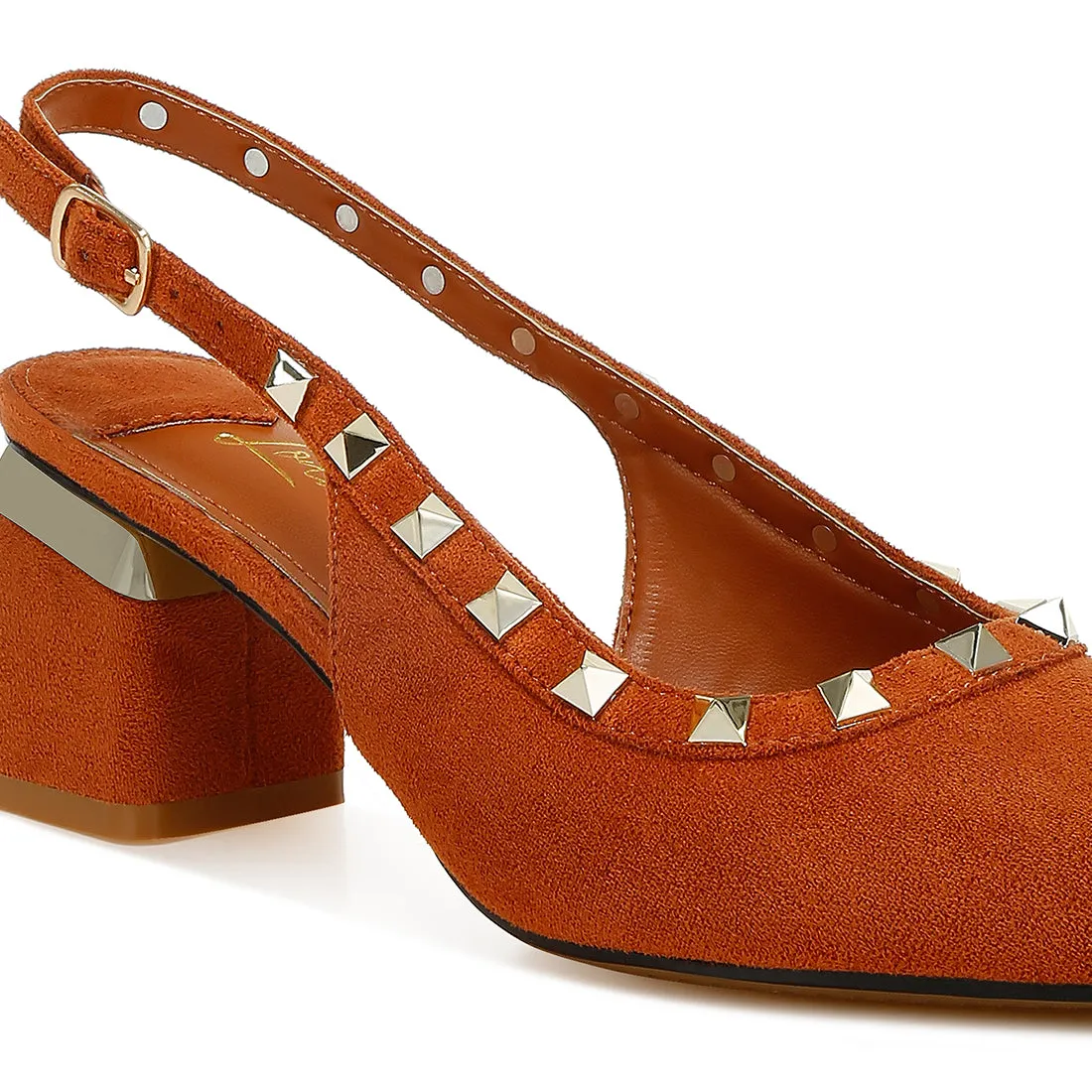 Stud Embellished Microfiber Sandals