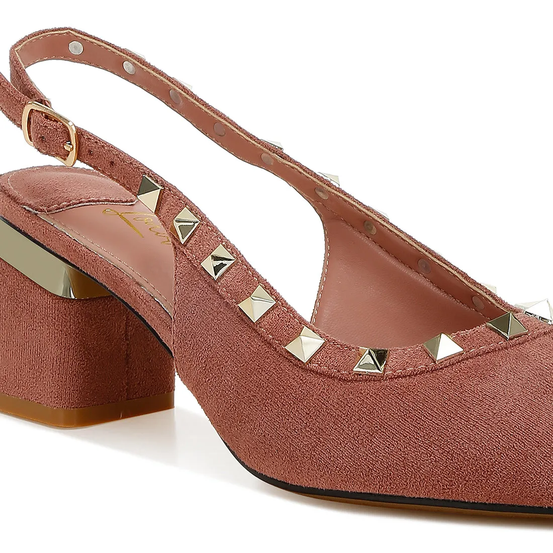 Stud Embellished Microfiber Sandals