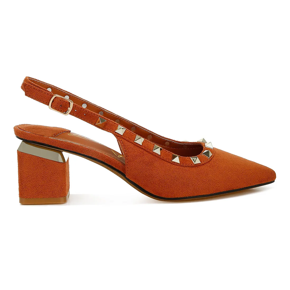 Stud Embellished Microfiber Sandals
