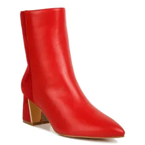 Suede Back Panel High Ankle Boots