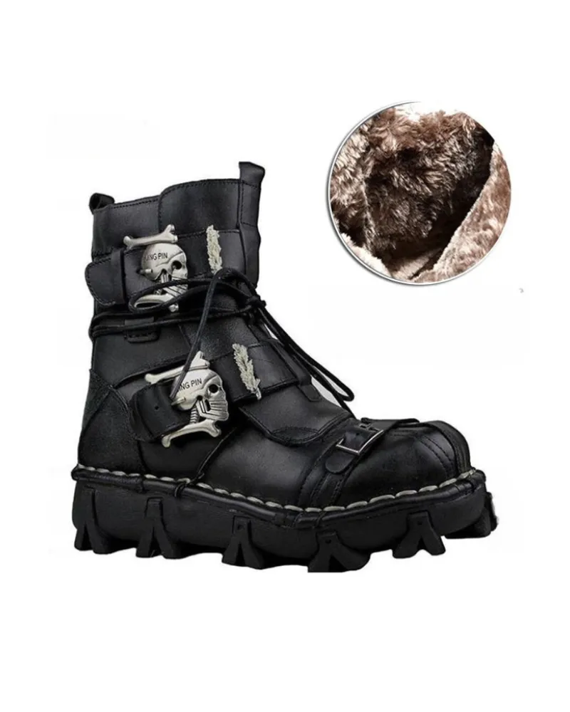 Techwear Punk Skull Unisex Motorcycle Riding Boots