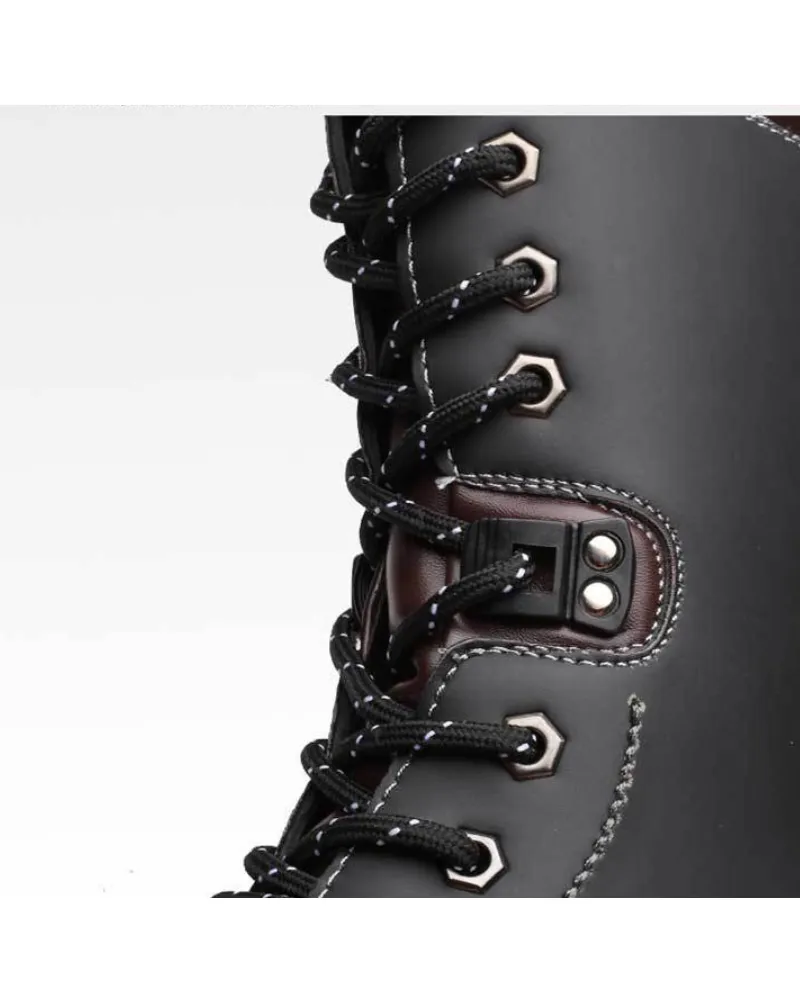 Techwear Unisex Motorcycle Black Knee High Boots