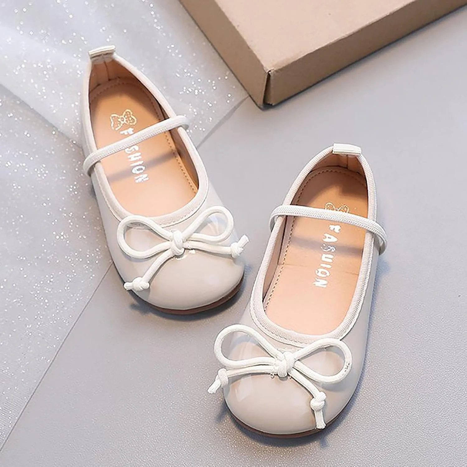 Toddler Girls Bowknot Mary Jane Shoes Flat Kids Princess Dress Shoes Non Slip Soft Soles Strap Sandals Wedding