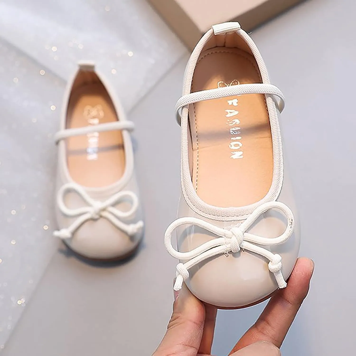 Toddler Girls Bowknot Mary Jane Shoes Flat Kids Princess Dress Shoes Non Slip Soft Soles Strap Sandals Wedding