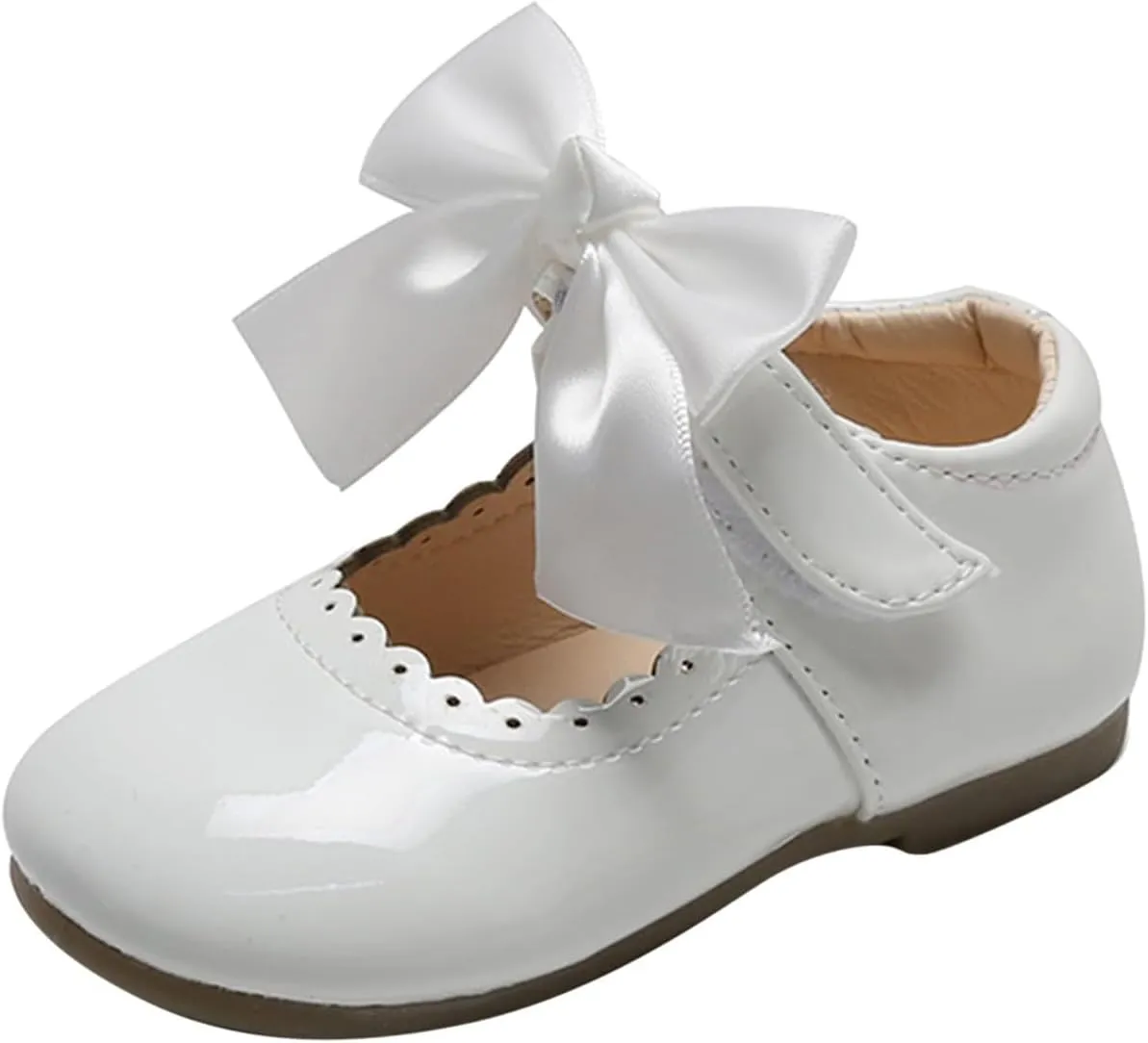 Toddler Little Girls Bowknot Mary Jane Flat𝘀 Princess Dress Ballet Shoes Non-Slip Soft Sole School Par𝘁y Shoes