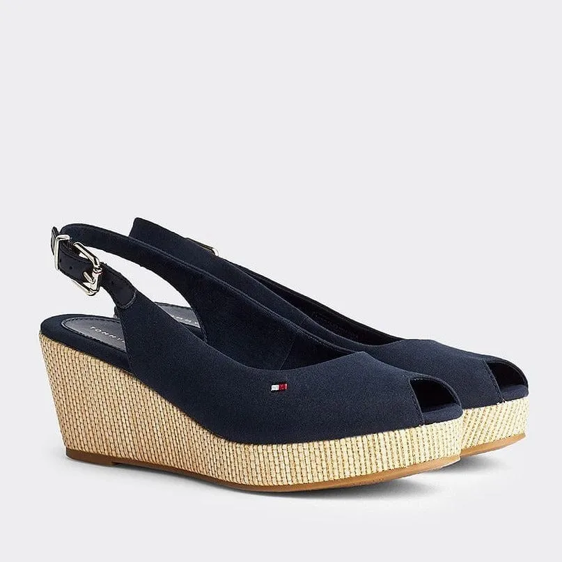 Tommy Hilfiger Elba Sling Back Wedge Sandals in Desert Sky Navy