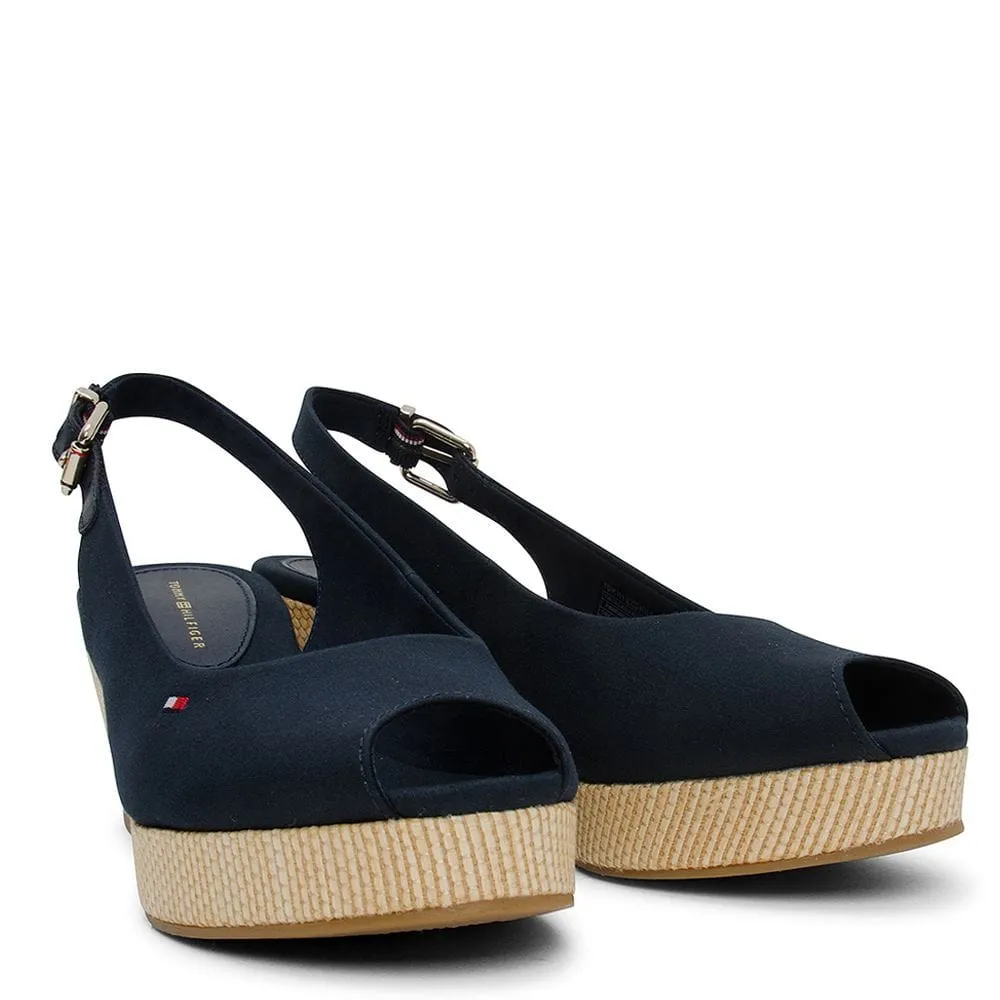 Tommy Hilfiger Elba Sling Back Wedge Sandals in Desert Sky Navy