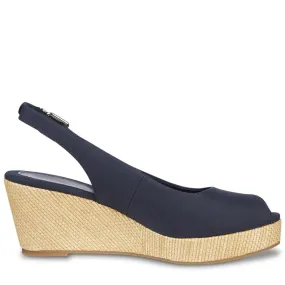 Tommy Hilfiger Elba Sling Back Wedge Sandals in Desert Sky Navy