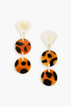 Tortoise Seashell Horn Earrings
