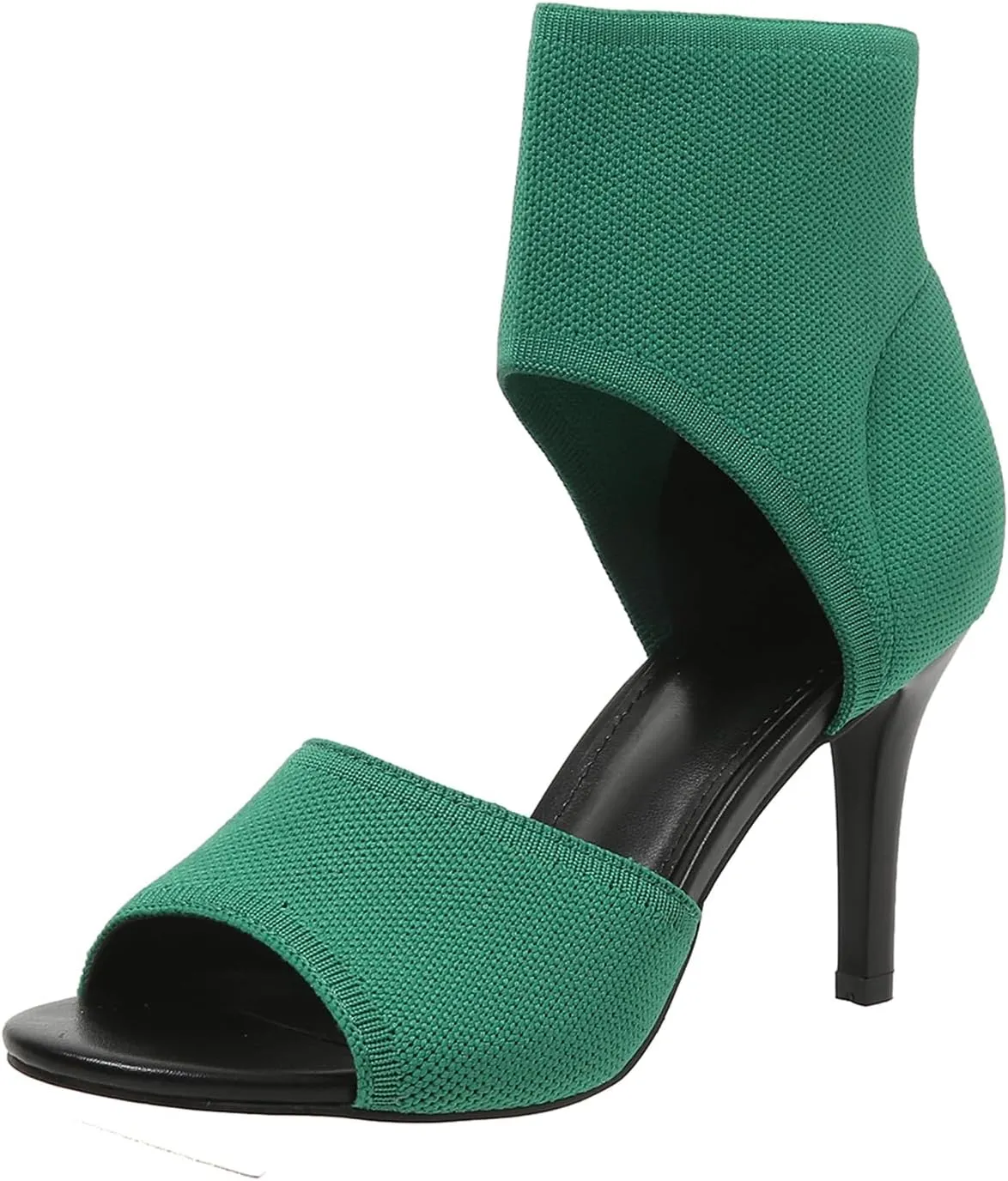 ZBYY Women's Peep Toe Stiletto Heeled Sandals Stretchy Knit Breathable Sexy Open Toe Dressy Wedding High Heels Shoes